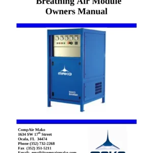 CompAir Mako Breathing Air Module BAM Owner's Manual - Operation, Maintenance & Troubleshooting