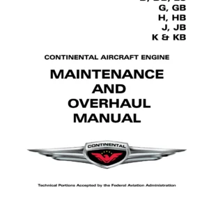 Continental IO-360 Series Aircraft Engines Maintenance and Overhaul Manual - M-7 (September 2016) - PDF Download