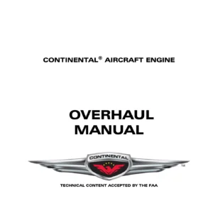 Continental IO-470 Series Aircraft Engine Overhaul Manual X30588A - C, D, E, F, G, H, J, K, L, M, N, P, R, S, U, V & VO Models
