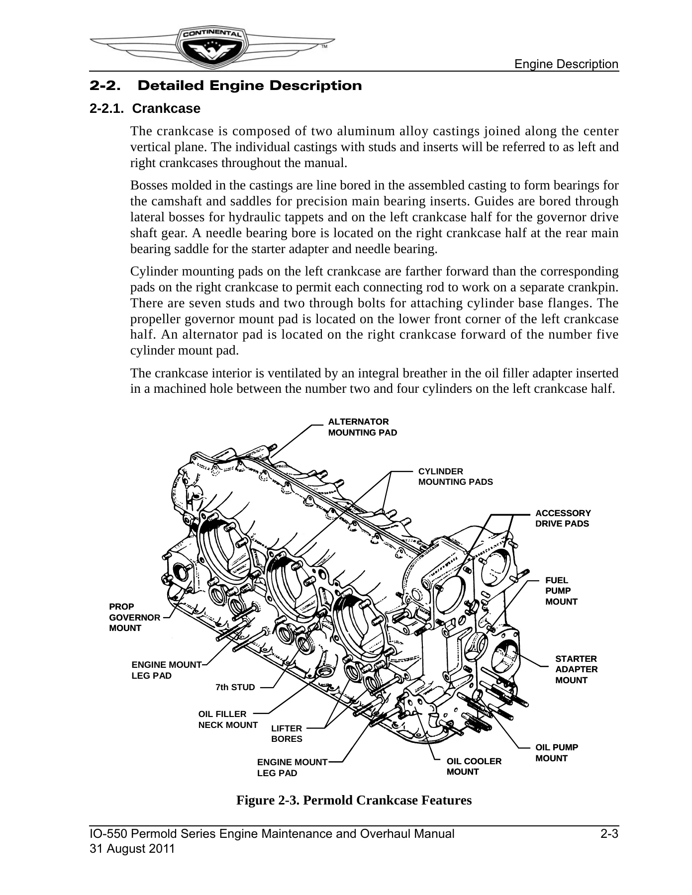 Continental IO-550 A B C G N P R Permold Series Engine Maintenance and Overhaul Manual M-16 2011 - Image 2