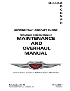 Continental IO-550 Permold Series Aircraft Engine Maintenance & Overhaul Manual M-16 PDF