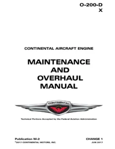 Continental O-200-D & O-200-X Aircraft Engine Maintenance and Overhaul Manual M-2