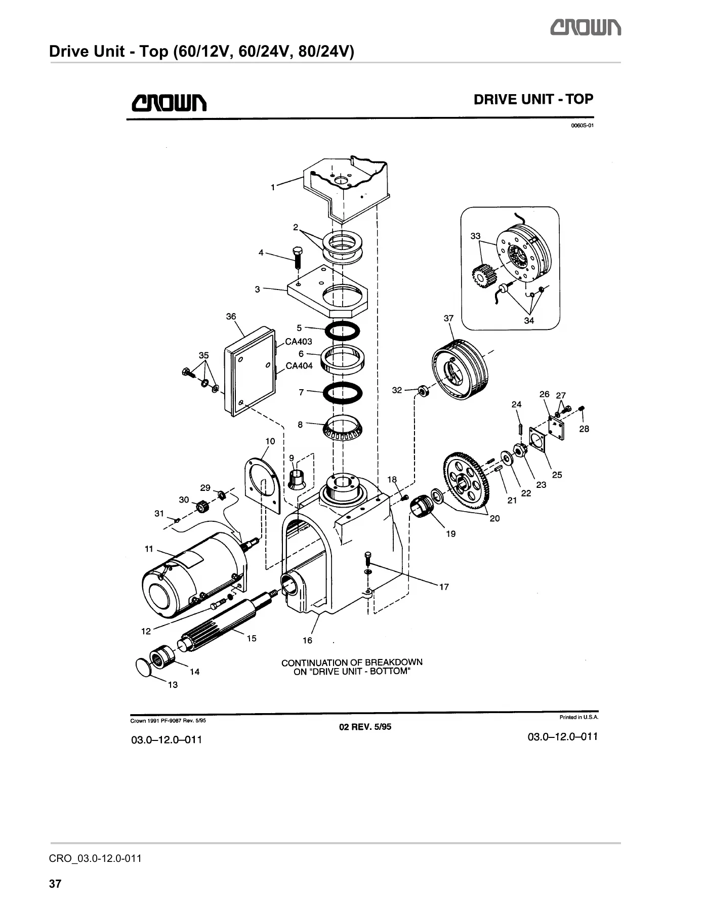 Crown PW 3000 Walkie Stacker Parts Manual PDF - Complete Parts Catalog - Image 2