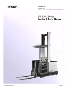 Crown SP 3000 Series Stockpicker Service & Parts Manual - PF10601-0GB
