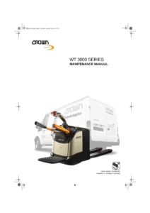 Crown WT 3000 Series Pallet Truck Maintenance Manual - WT 3020, WT 3040, WT 3060