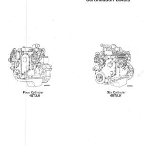 Cummins B Series 4BT3.9 6BT5.9 Shop Manual 1991 & 1994 Certification Levels PDF