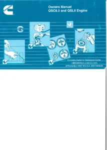 Cummins QSC8.3 QSL9 Engine Owners Manual - PDF Operation & Maintenance Guide
