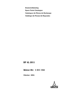 DEUTZ BF 4L 2011 Engine Spare Parts Catalogue - 1011154 Parts Manual PDF