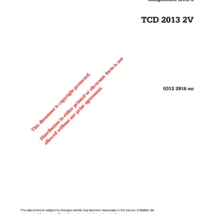 DEUTZ TCD 2013 2V Workshop Manual 0312 2916 - 2010 PDF