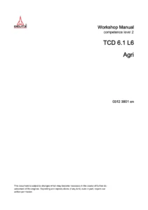 DEUTZ TCD 6.1 L6 Agri Diesel Engine Workshop Manual - 0312 3901 PDF Repair Guide