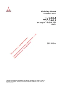 DEUTZ TD 3.6 L4 & TCD 3.6 L4 Stage IV / Tier 4 Workshop Manual 0312 4399 PDF