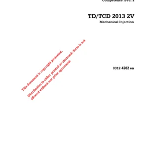 DEUTZ TD/TCD 2013 L04 2V Mechanical Injection Workshop Manual