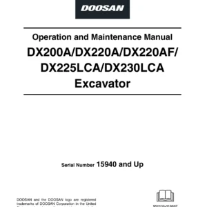 DOOSAN DX200A DX220A DX220AF DX225LCA DX230LCA Excavator Operation and Maintenance Manual - PDF Download