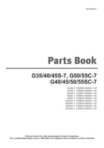 DOOSAN G35/40/45S-7 G50/55C-7 G40/45/50/55SC-7 Parts Book SB1264E02 - PDF