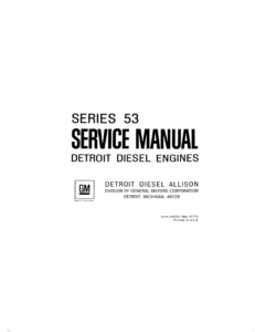 Detroit Diesel Series 53 Engines Service Manual - PDF