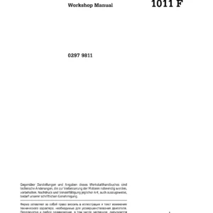 Deutz 1011 F Workshop Manual 2001 - F2L F3L F4L F3M F4M BF4L BF4M Diesel Engine Repair
