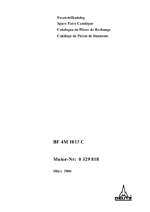 Deutz BF 4M 1013 C Spare Parts Catalogue - Engine 0 329 818 PDF