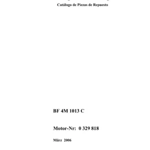 Deutz BF 4M 1013 C Spare Parts Catalogue - Engine 0 329 818 PDF