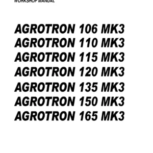 Deutz-Fahr Agrotron 106-165 MK3 Workshop Manual - Repair, Hydraulics & Diagnostics PDF