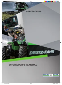 Deutz-Fahr Agrotron 180 Tractor Operator's Manual - 2014 PDF Download