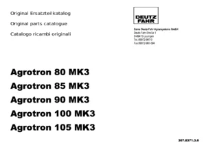 Deutz-Fahr Agrotron 80 85 90 100 105 MK3 Original Parts Catalog 2003 - PDF Download