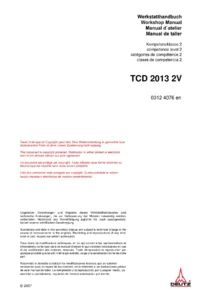 Deutz TCD 2013 2V Diesel Engine Workshop Manual - 0312 4076 Repair Guide