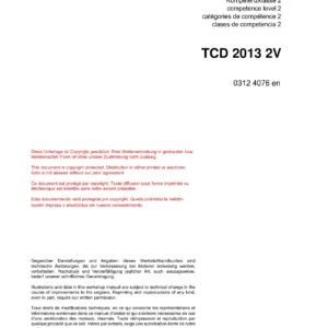 Deutz TCD 2013 2V Diesel Engine Workshop Manual - 0312 4076 Repair Guide