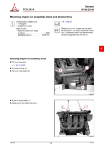 Deutz TCD 2015 Engine Workshop Manual - Job Cards Repair Guide