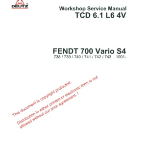 Deutz TCD 6.1 L6 4V Fendt 700 Vario S4 Workshop Service Manual PDF