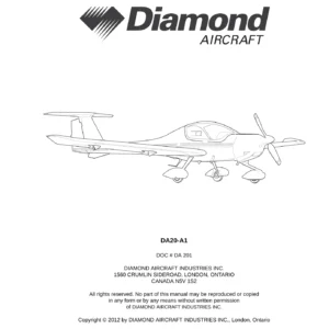 Diamond DA20-A1 Aircraft Maintenance Manual Revision 15 (DA201 AMM) PDF Download