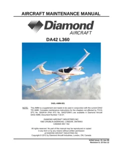 Diamond DA42 L360 Aircraft Maintenance Manual Supplement - D42L-AMM-001 Rev 5 (2012) PDF