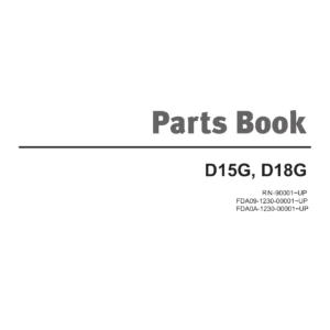 Doosan D15G & D18G Forklift Parts Book SB1123E01 - Complete PDF Parts Catalog