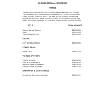 Doosan D20 D25 D30A-3 Lift Truck Service Manual - D427 Diesel Engine Repair Guide