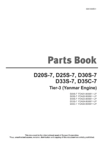 Doosan D20S-7 D25S-7 D30S-7 D33S-7 D35C-7 Parts Book SB1262E01 - PDF