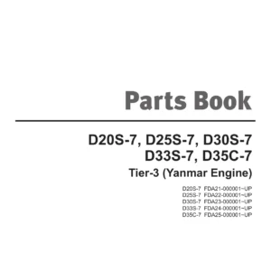 Doosan D20S-7 D25S-7 D30S-7 D33S-7 D35C-7 Parts Book SB1262E01 - PDF