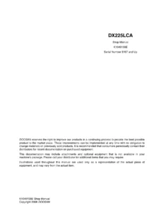 Doosan DX225LCA Excavator Shop Manual - Serial 5167 and Up (Pub. K1049156E) PDF Download