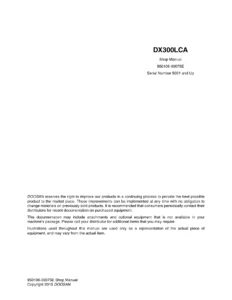 Doosan DX300LCA Excavator Shop Manual 950106-00075E - 2010 PDF Repair Guide
