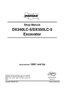 Doosan DX340LC-5 DX350LC-5 Excavator Shop Manual 950106-01001E - April 2014