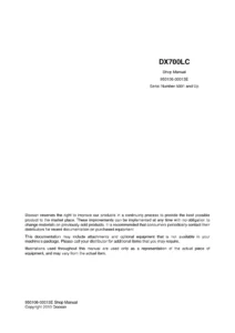 Doosan DX700LC Excavator Shop Manual 950106-00013E 2010 Repair Guide