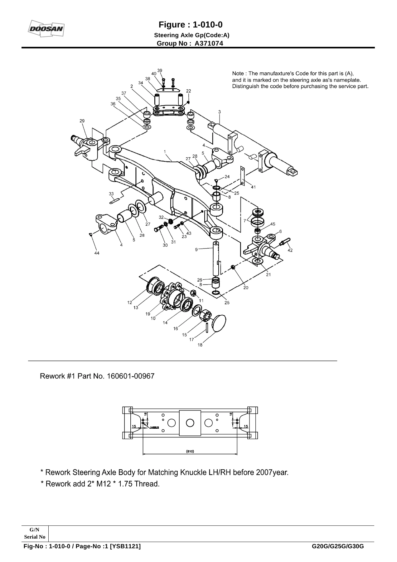 Doosan G20G G25G G30G LPG Forklift Parts Book YSB1121E - LP Gas & Dual Fuel - Image 2