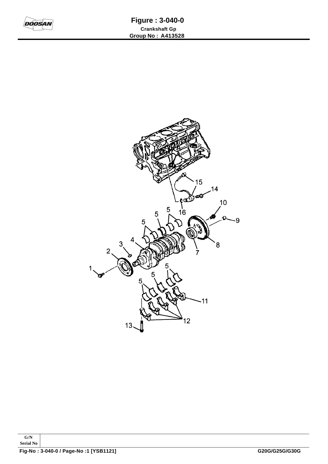 Doosan G20G G25G G30G LPG Forklift Parts Book YSB1121E - LP Gas & Dual Fuel - Image 3
