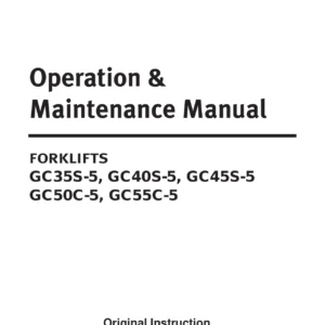 Doosan GC35S-5 GC40S-5 GC45S-5 GC50C-5 GC55C-5 Forklift Operation & Maintenance Manual
