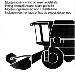 Dronningborg D9000 D9000XS Combine Harvester Fitting Instructions and Spare Parts List