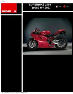 Ducati Superbike 1098 & 1098S 2007 Workshop Manual - Complete Service & Repair Guide PDF