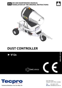 EmiControls V12s Dust Controller Use and Maintenance Manual - SBML04EN 2018