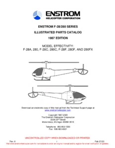 Enstrom F-28 and 280 Series Helicopter Illustrated Parts Catalog (F-28A, 280, F-28C, 280C, F-28F, 280F, 280FX)
