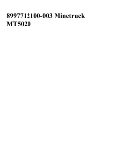 Epiroc Minetruck MT5020 Parts Catalogue 8997712100-003 PDF Parts Manual