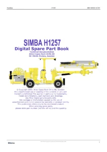 Epiroc Simba H1257 Drill Rig Spare Parts Catalog AVO05A133 - PDF Parts Book