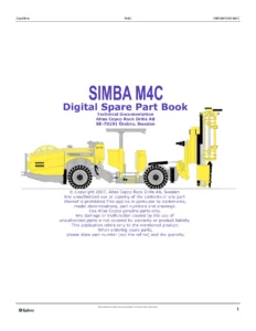 Epiroc Simba M4C Spare Parts Catalog 8991461200 Digital Parts Book