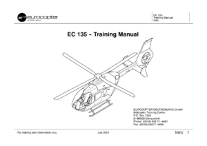 Eurocopter EC 135 Helicopter Training Manual – P1 P2 T1 T2 Pilot & Maintenance Course